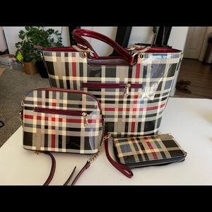 Tote, cross body and clutch combo